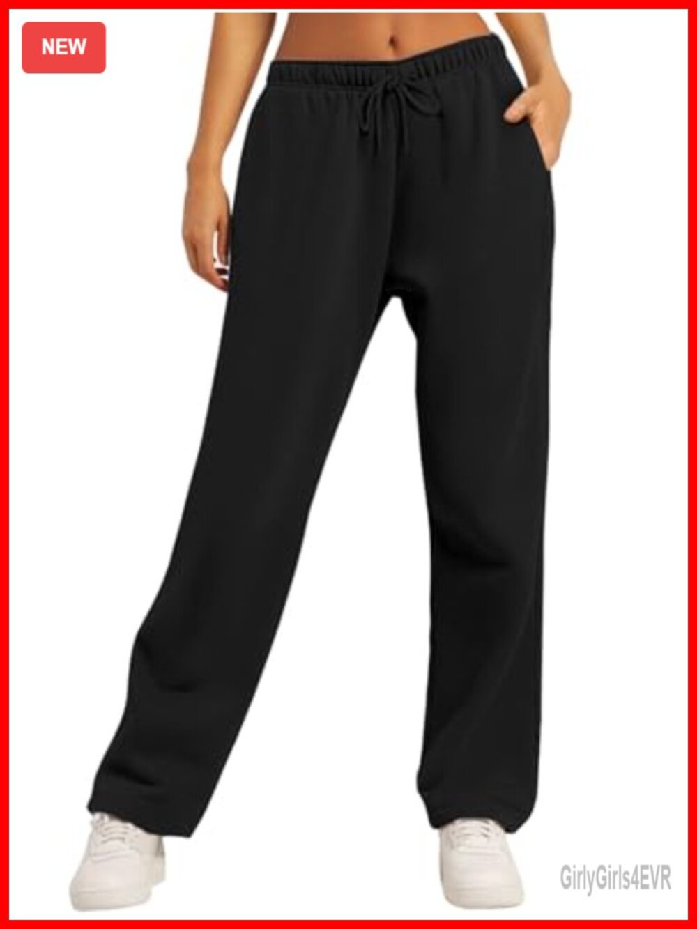 Fleece Lined High Waisted Straight Leg Sweatpants